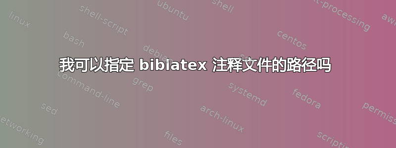 我可以指定 biblatex 注释文件的路径吗