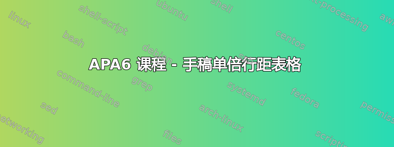 APA6 课程 - 手稿单倍行距表格