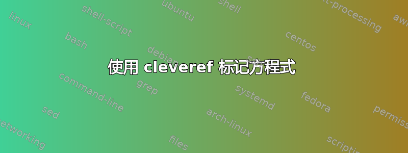 使用 cleveref 标记方程式