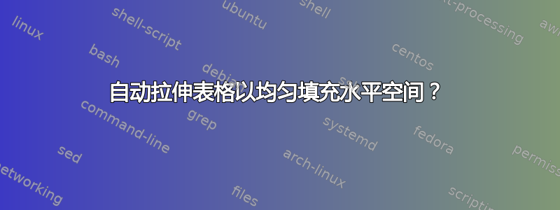 自动拉伸表格以均匀填充水平空间？