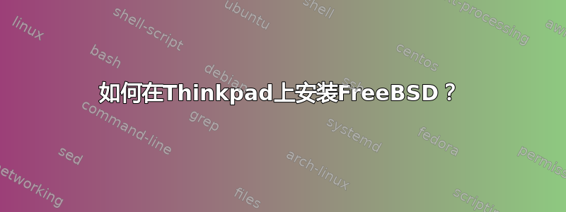 如何在Thinkpad上安装FreeBSD？