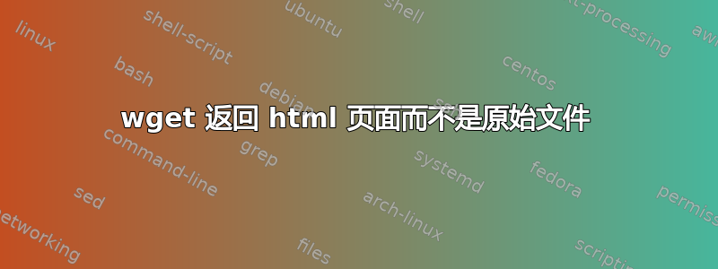 wget 返回 html 页面而不是原始文件