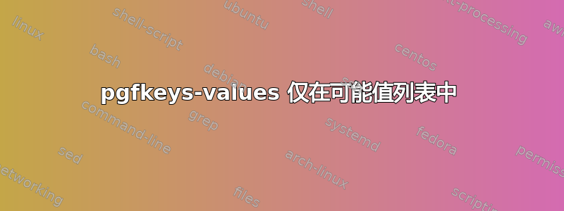 pgfkeys-values 仅在可能值列表中