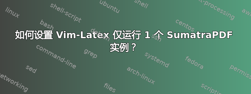 如何设置 Vim-Latex 仅运行 1 个 SumatraPDF 实例？