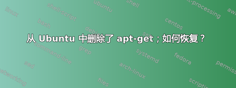 从 Ubuntu 中删除了 apt-get；如何恢复？