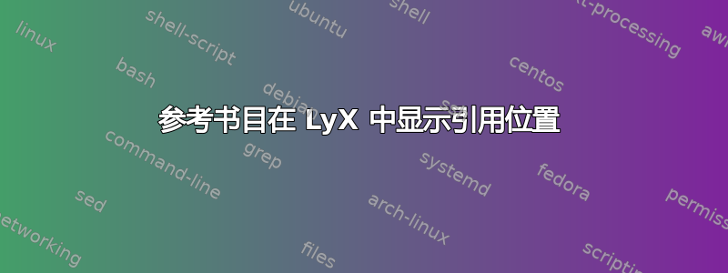 参考书目在 LyX 中显示引用位置