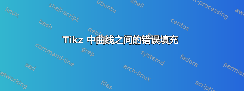 Tikz 中曲线之间的错误填充