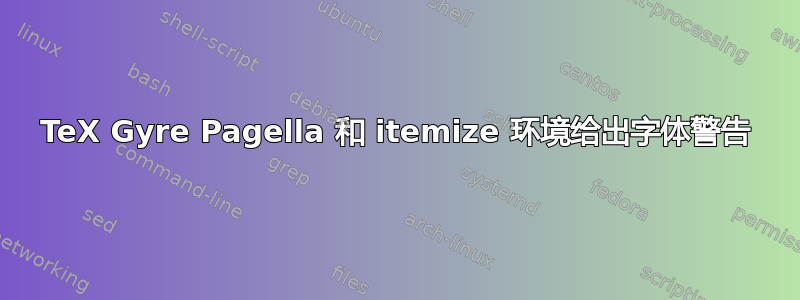 TeX Gyre Pagella 和 itemize 环境给出字体警告