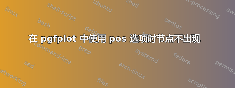 在 pgfplot 中使用 pos 选项时节点不出现 