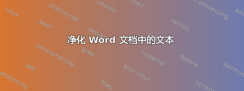 净化 Word 文档中的文本