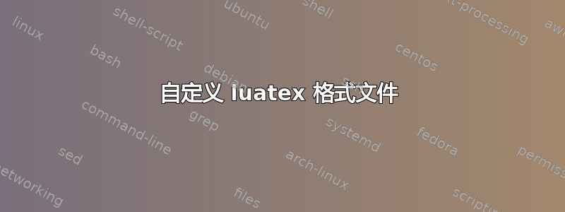 自定义 luatex 格式文件