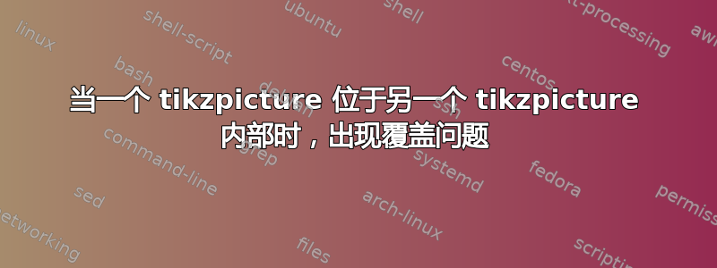 当一个 tikzpicture 位于另一个 tikzpicture 内部时，出现覆盖问题