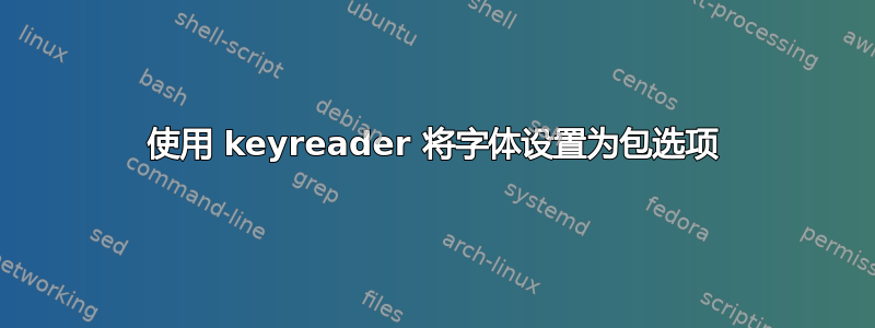 使用 keyreader 将字体设置为包选项