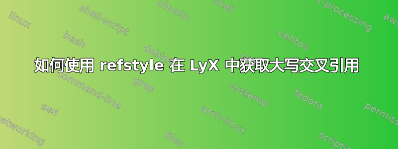 如何使用 refstyle 在 LyX 中获取大写交叉引用