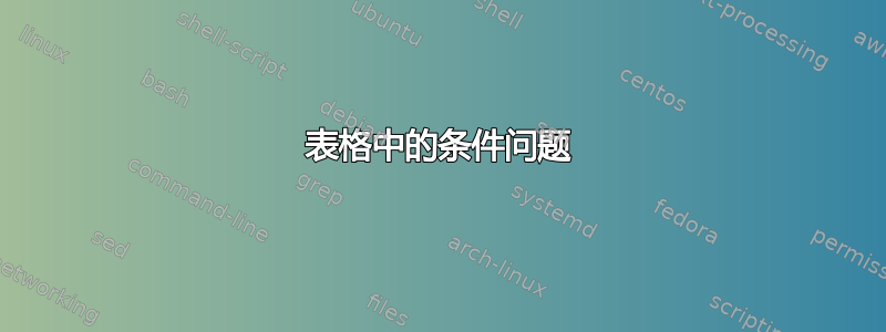 表格中的条件问题