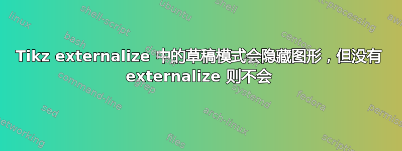 Tikz externalize 中的草稿模式会隐藏图形，但没有 externalize 则不会