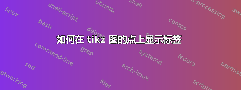 如何在 tikz 图的点上显示标签