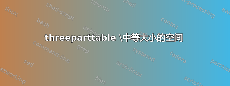 threeparttable \中等大小的空间