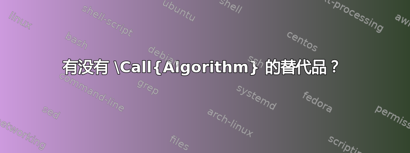 有没有 \Call{Algorithm} 的替代品？