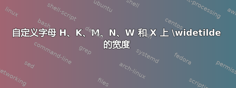 自定义字母 H、K、M、N、W 和 X 上 \widetilde 的宽度