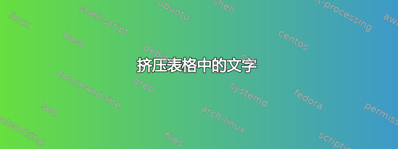 挤压表格中的文字