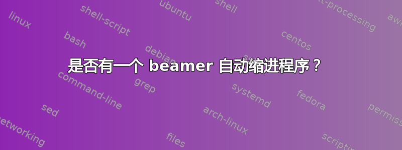 是否有一个 beamer 自动缩进程序？ 