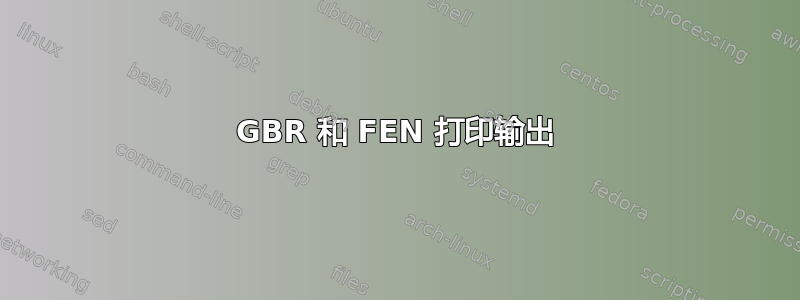 GBR 和 FEN 打印输出