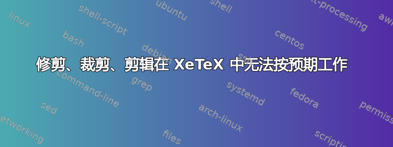 修剪、裁剪、剪辑在 XeTeX 中无法按预期工作 