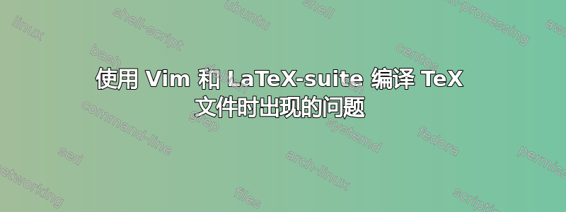 使用 Vim 和 LaTeX-suite 编译 TeX 文件时出现的问题