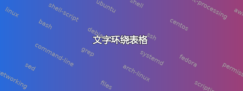 文字环绕表格