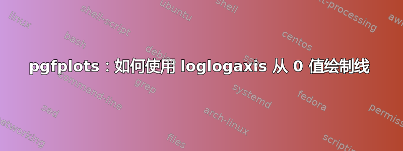 pgfplots：如何使用 loglogaxis 从 0 值绘制线