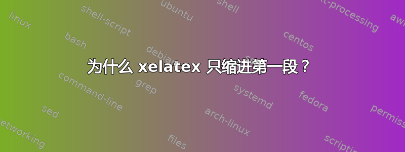 为什么 xelatex 只缩进第一段？