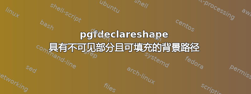 pgfdeclareshape 具有不可见部分且可填充的背景路径