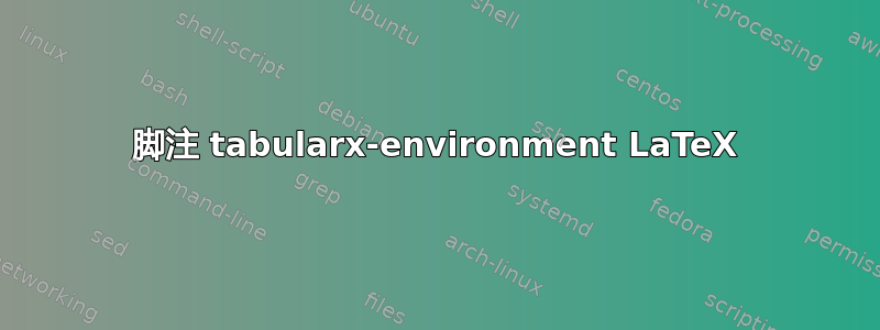 脚注 tabularx-environment LaTeX