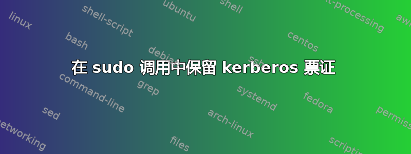 在 sudo 调用中保留 kerberos 票证