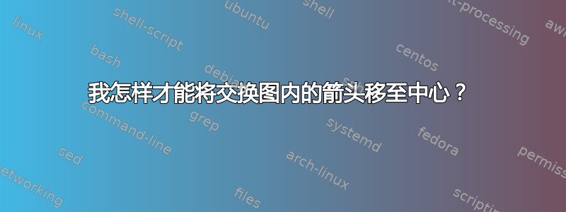 我怎样才能将交换图内的箭头移至中心？