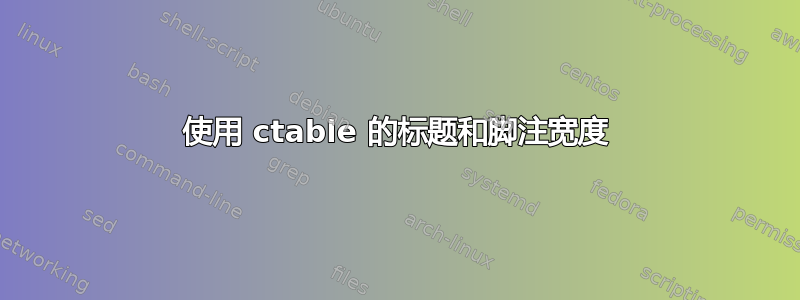 使用 ctable 的标题和脚注宽度