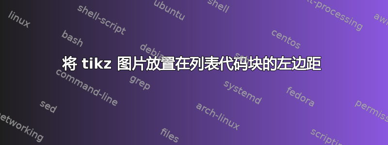 将 tikz 图片放置在列表代码块的左边距