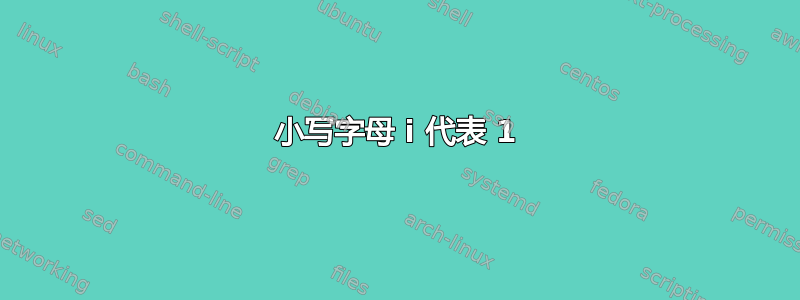 小写字母 i 代表 1