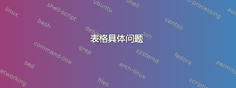 表格具体问题