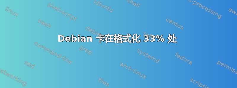 Debian 卡在格式化 33% 处