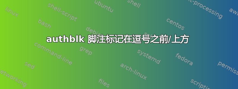 authblk 脚注标记在逗号之前/上方