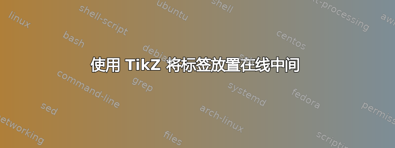 使用 TikZ 将标签放置在线中间