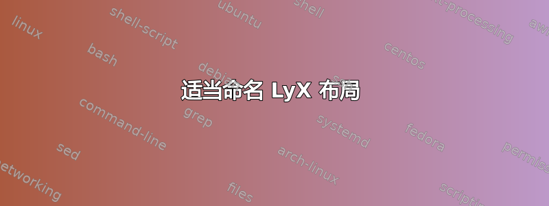 适当命名 LyX 布局