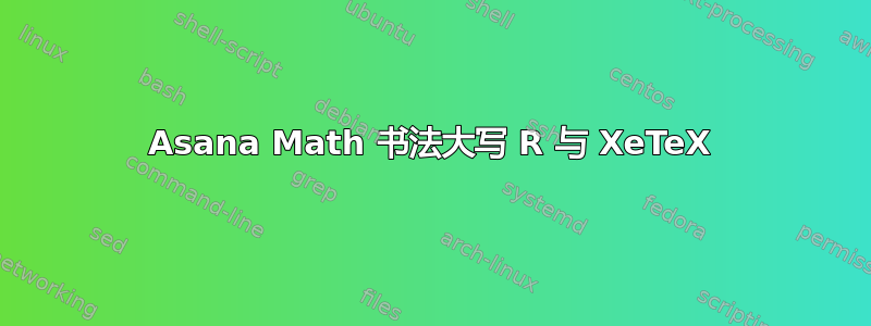 Asana Math 书法大写 R 与 XeTeX