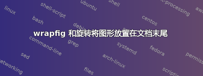 wrapfig 和旋转将图形放置在文档末尾