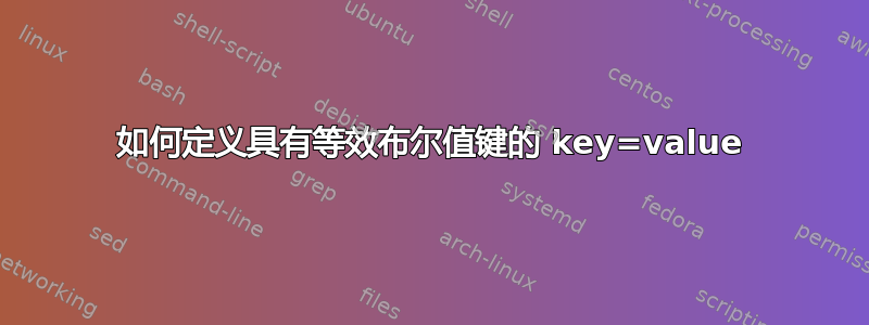 如何定义具有等效布尔值键的 key=value