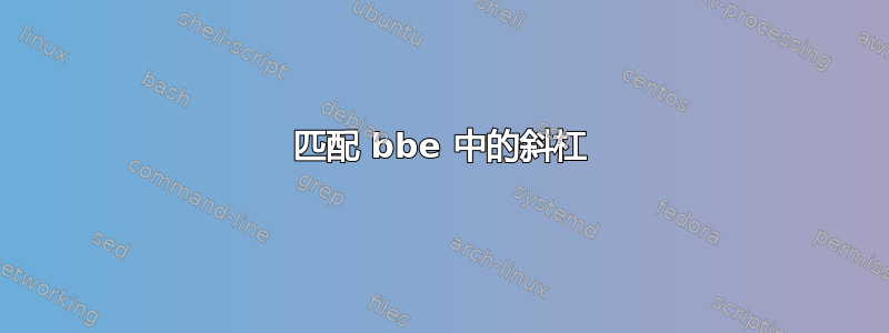 匹配 bbe 中的斜杠