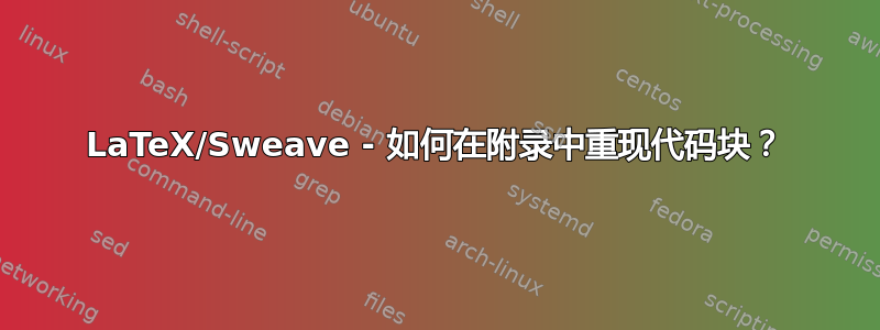 LaTeX/Sweave - 如何在附录中重现代码块？