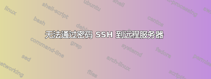 无法通过密码 SSH 到远程服务器